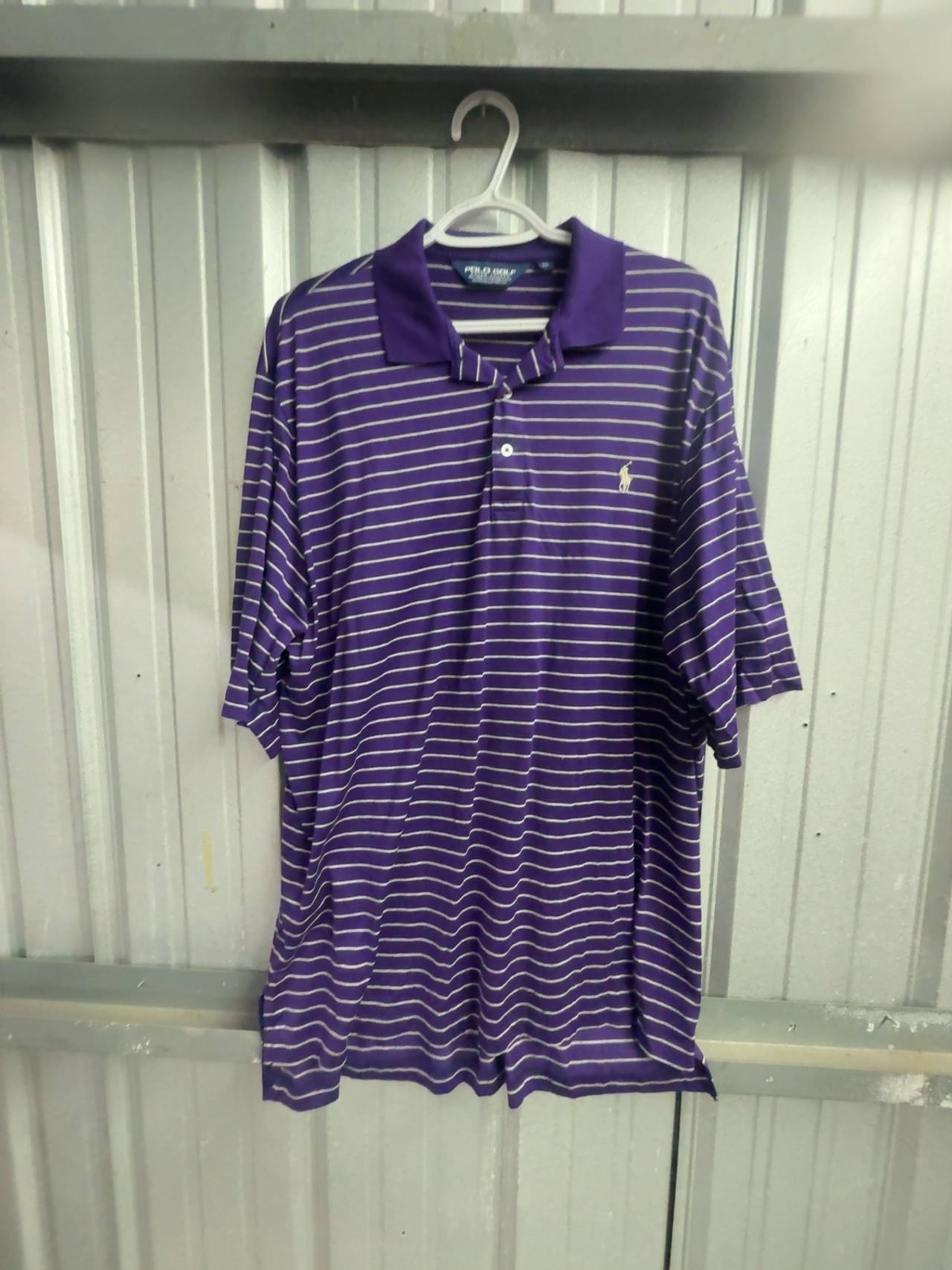 Ralph Lauren Men's Purple Striped Polo Shirt XL