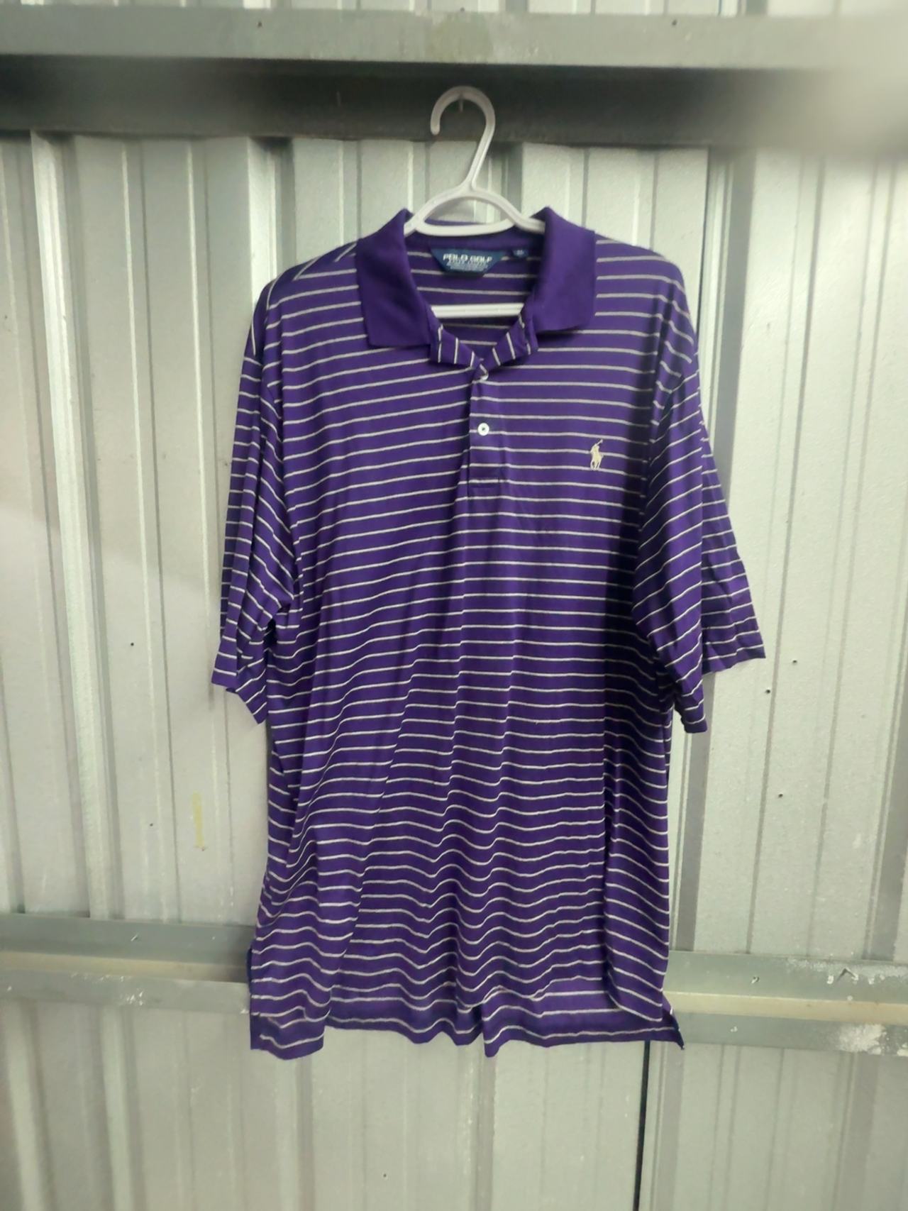 Ralph Lauren Men's Purple Striped Polo Shirt XL