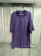 Ralph Lauren Men's Purple Striped Polo Shirt XL - Image 1