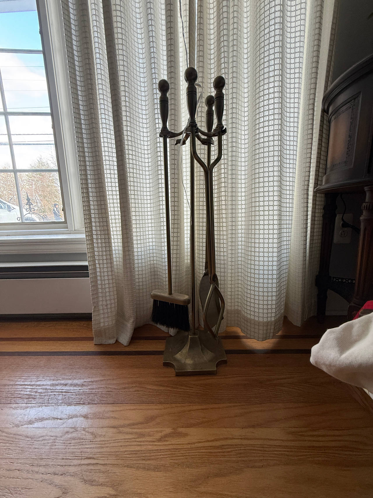 Vintage Brass Fireplace Tool Set