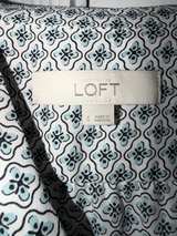 LOFT Block Print Long Sleeve Petite Blouse SMALL S - Image 3