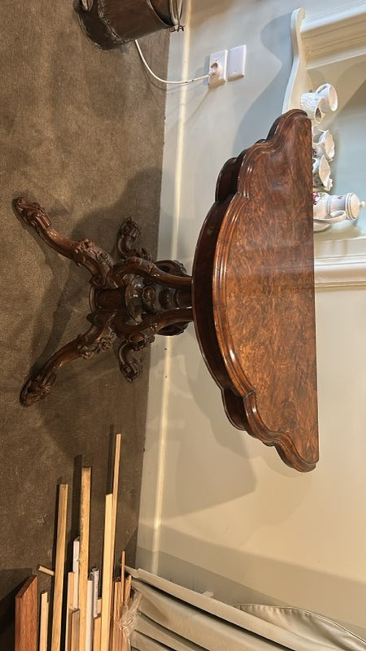Victorian Burr Walnut Side Table
