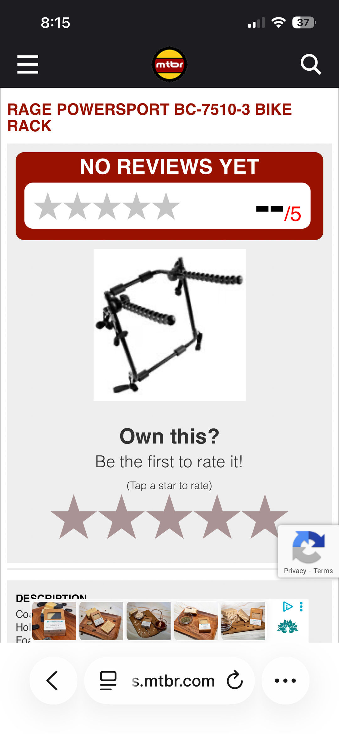 Rage Powersport BC-7510-3 Bike Rack