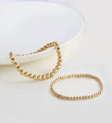 Badu Gold Plate Bead Bracelet for Women 14K Gold Plated Bead Ball Bracelet - Image 3