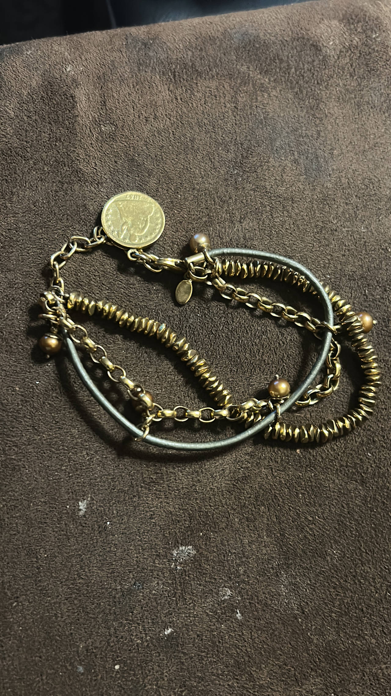 Chico's Multi-Strand Coin Charm Bracelet