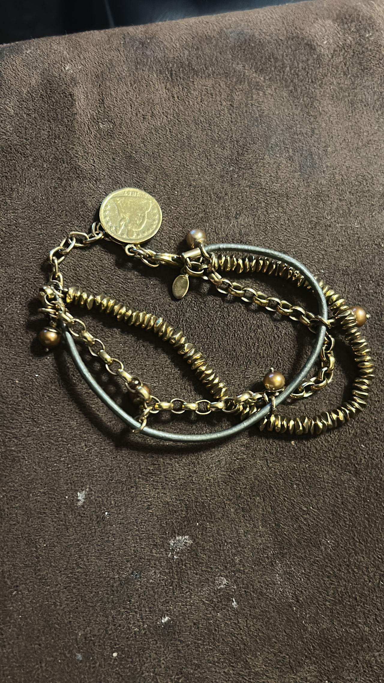 Chico's Multi-Strand Coin Charm Bracelet