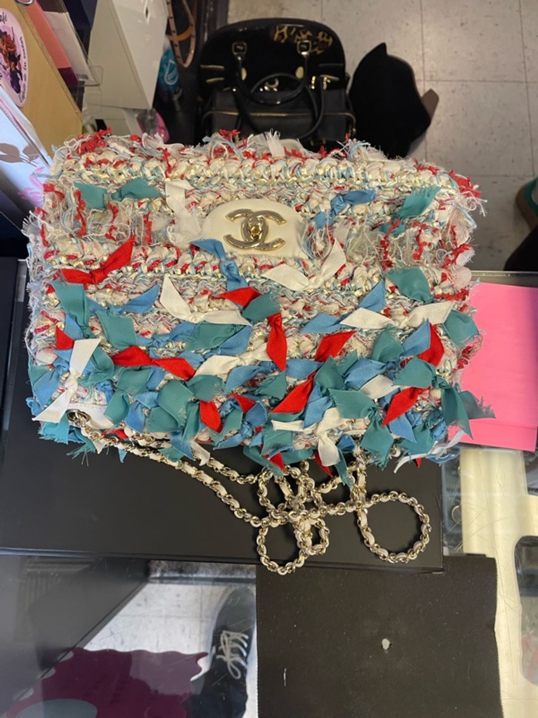 Chanel Paris-Cuba Rum Flap Bag White Calfskin & Multicolor Tweed