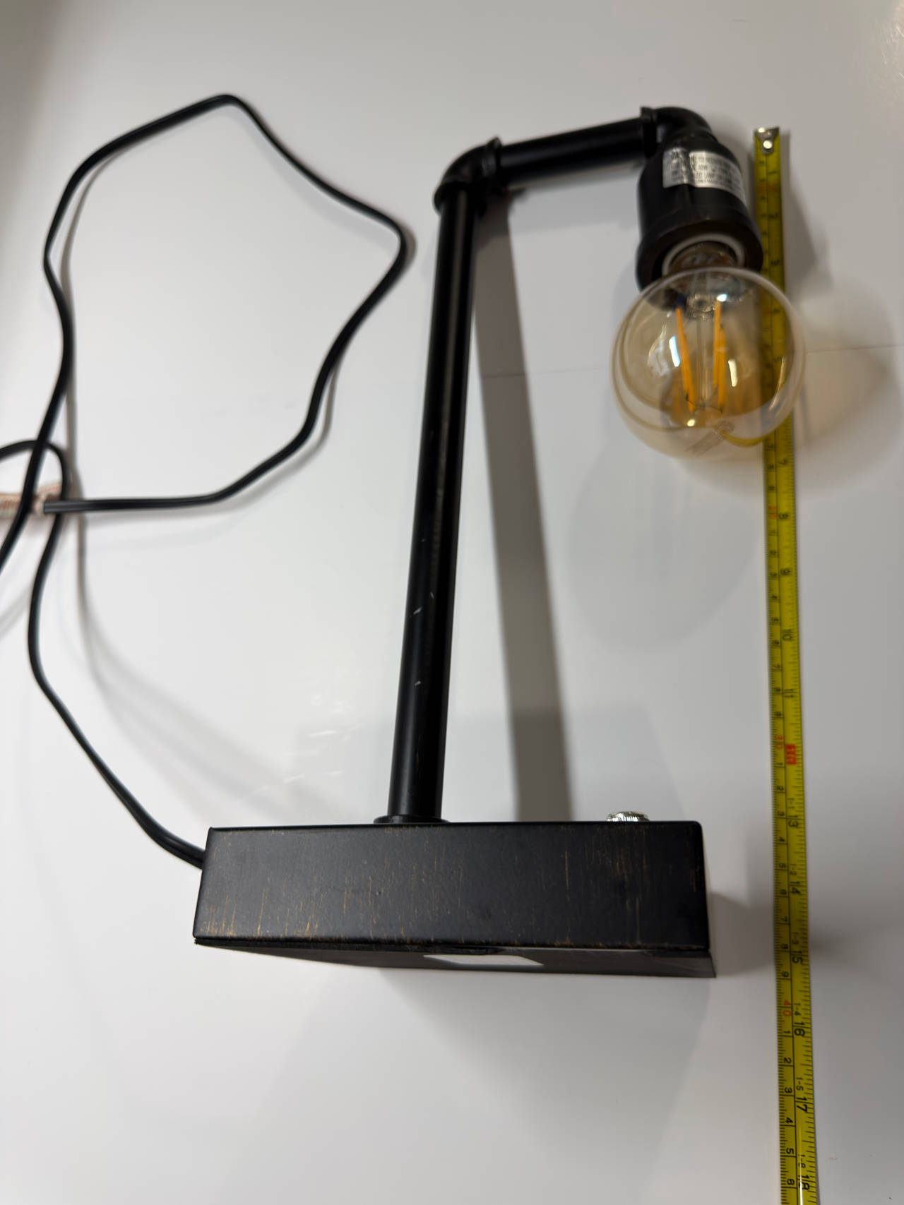 Seaside Village Industrial Metal Pipe Table Lamp Black E26 Edison Bulb Included