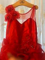 Girls' Ruffled Red Party Dress - Image 6