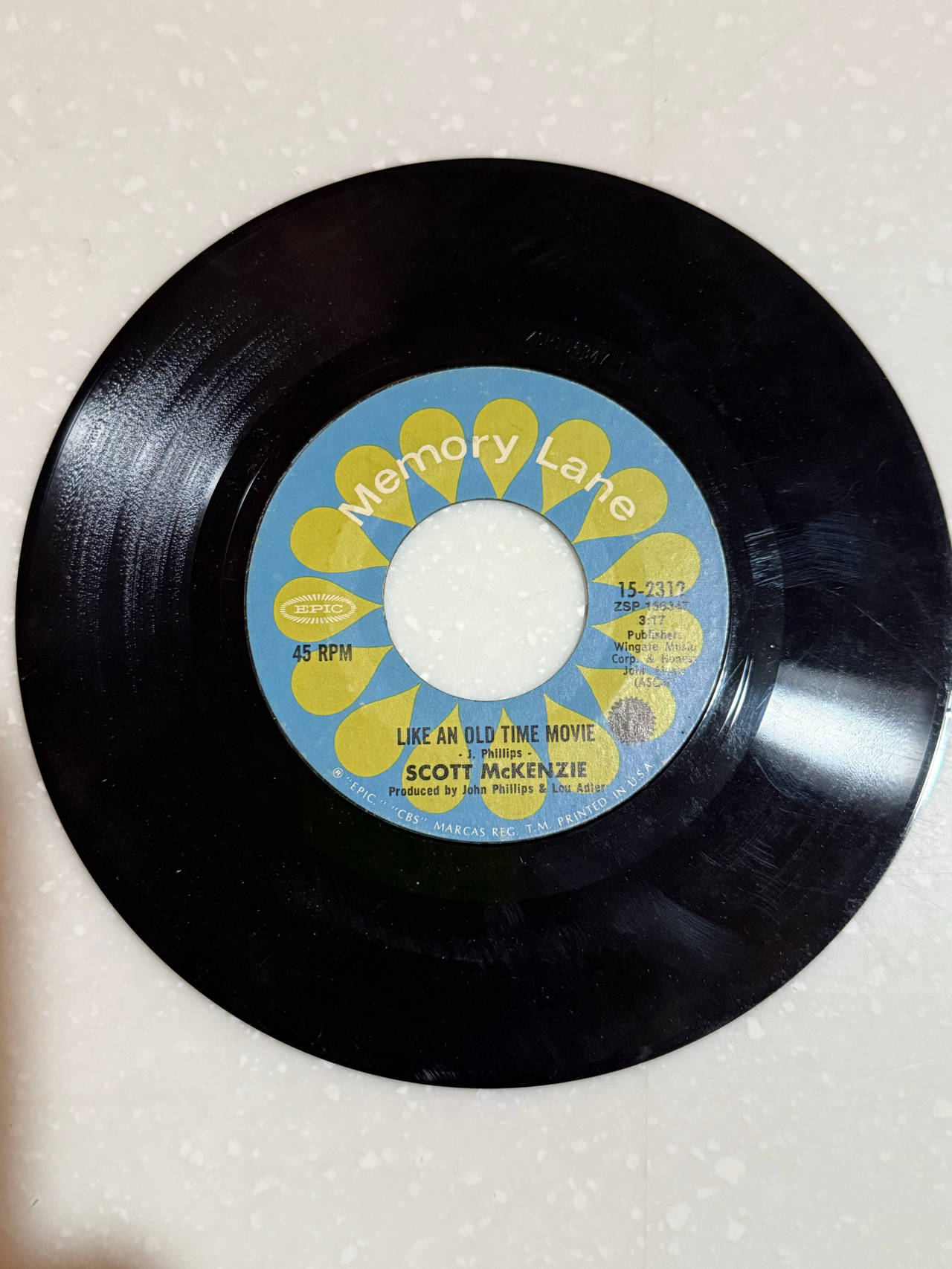 Scott McKenzie - Like An Old Time Movie / San Francisco 7" Vinyl Single