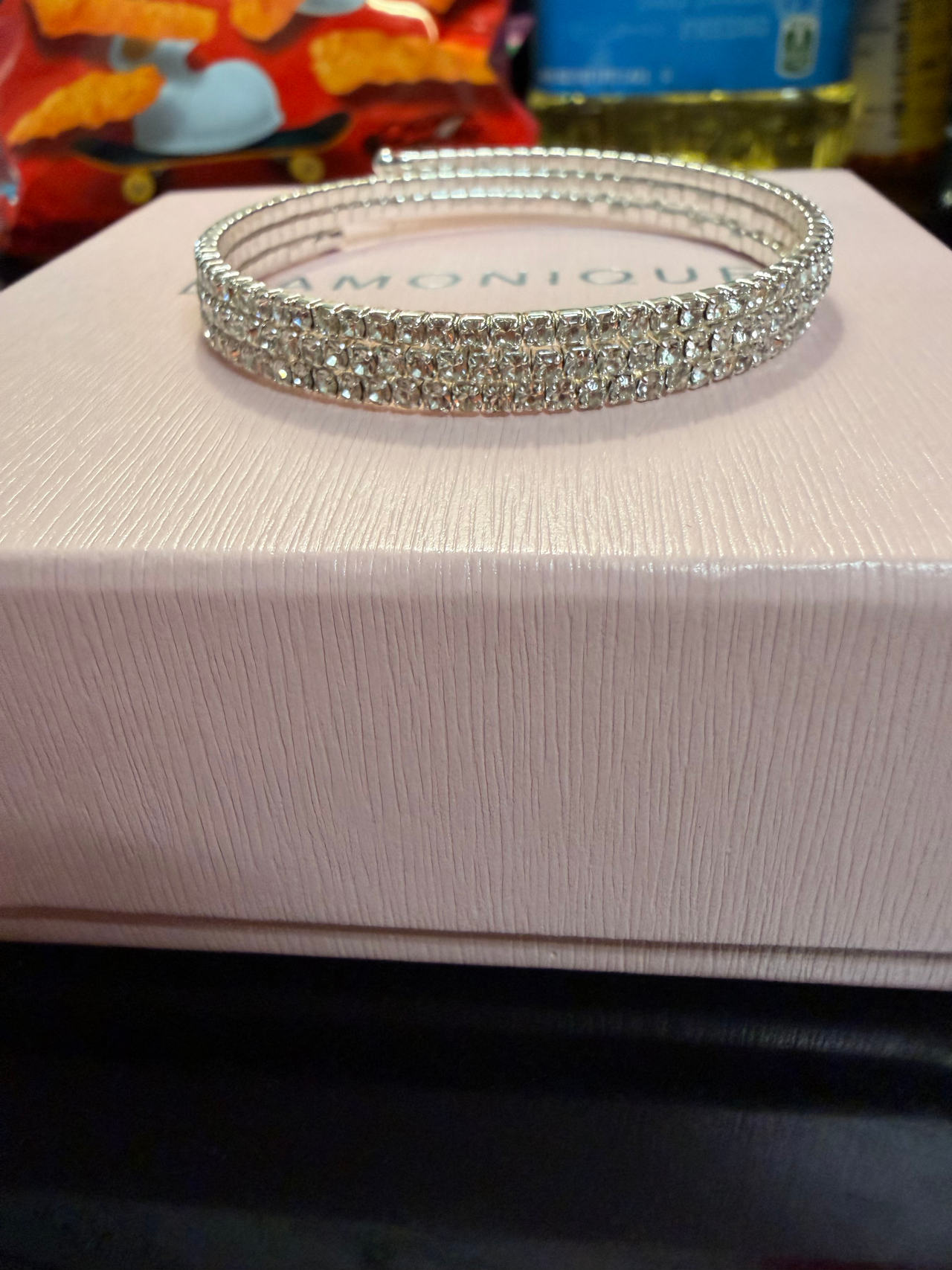 3-Row Sterling Silver Wrap Diamond Bracelet