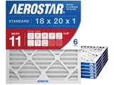 Aerostar 18x20x1 MERV 11 Air Filter, 6 Count, ACTUAL SIZE (17.50 x 19.50 x 0.75) - Image 1