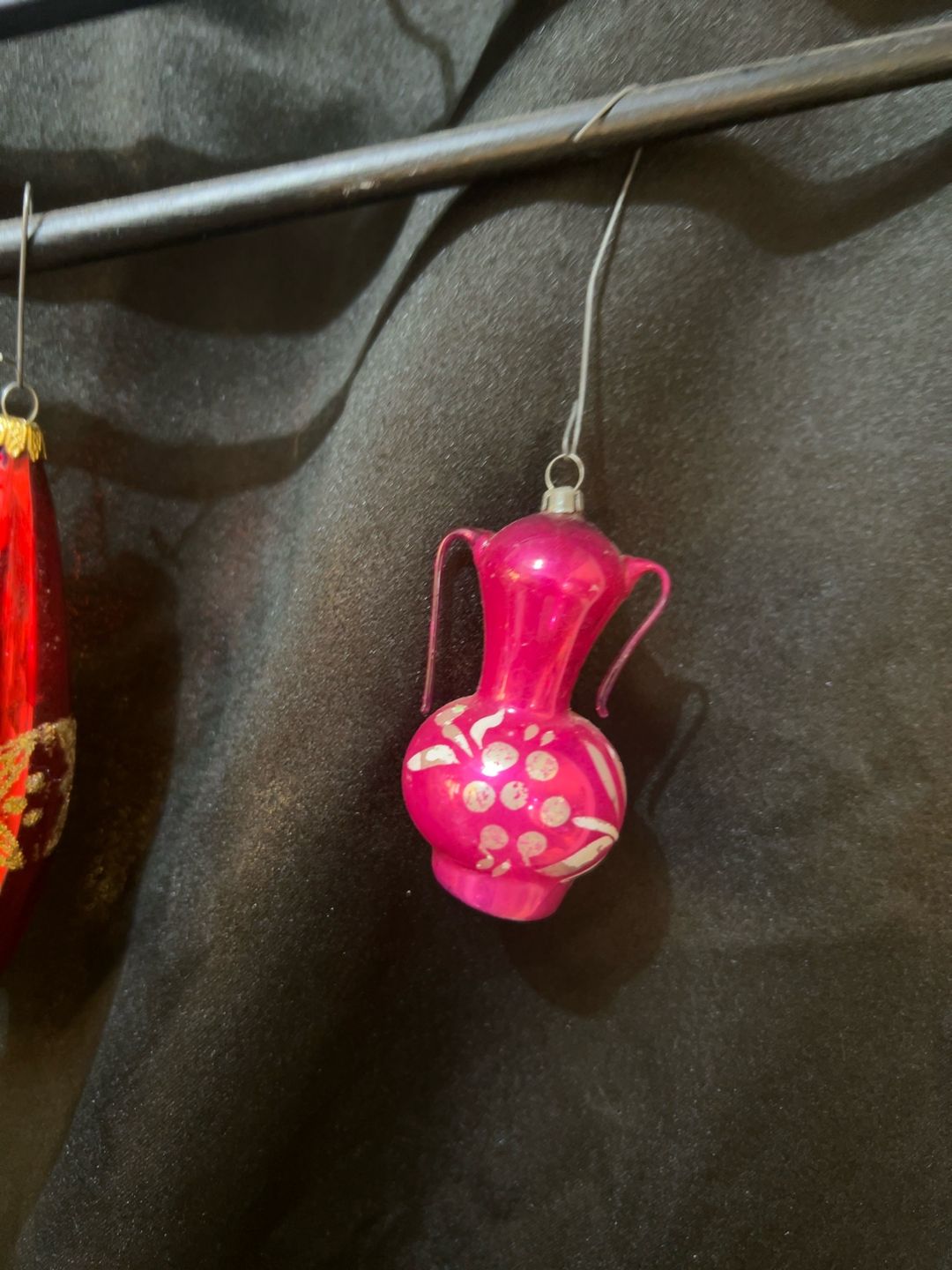 Vintage Mercury Glass Teapot Ornament Pink