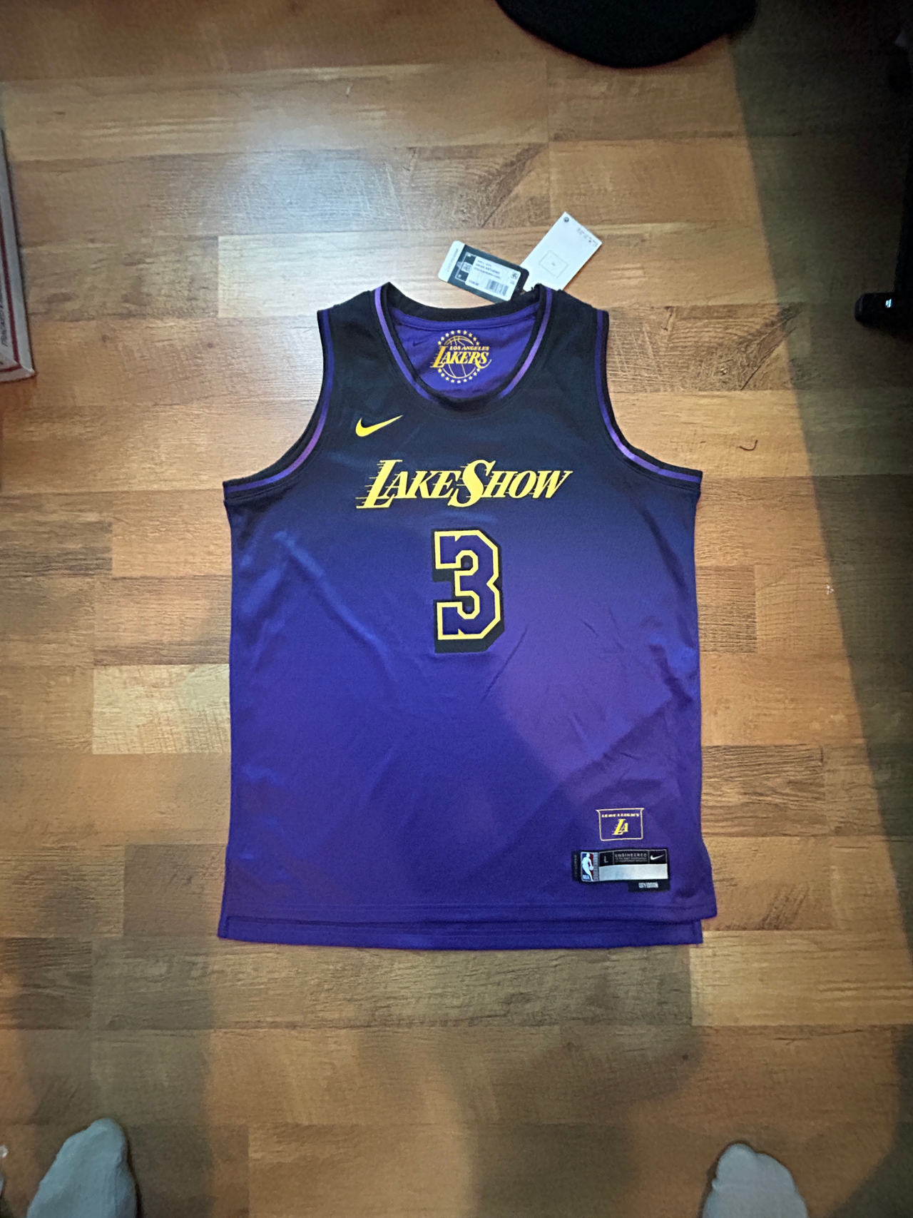Los Angeles Lakers Nike City Edition Jersey Anthony Davis- youth Large purple 