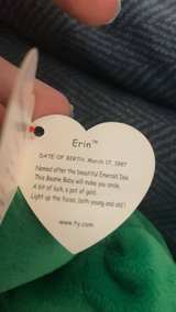Ty Beanie Baby Erin the Bear retired errors 1997 - Image 2