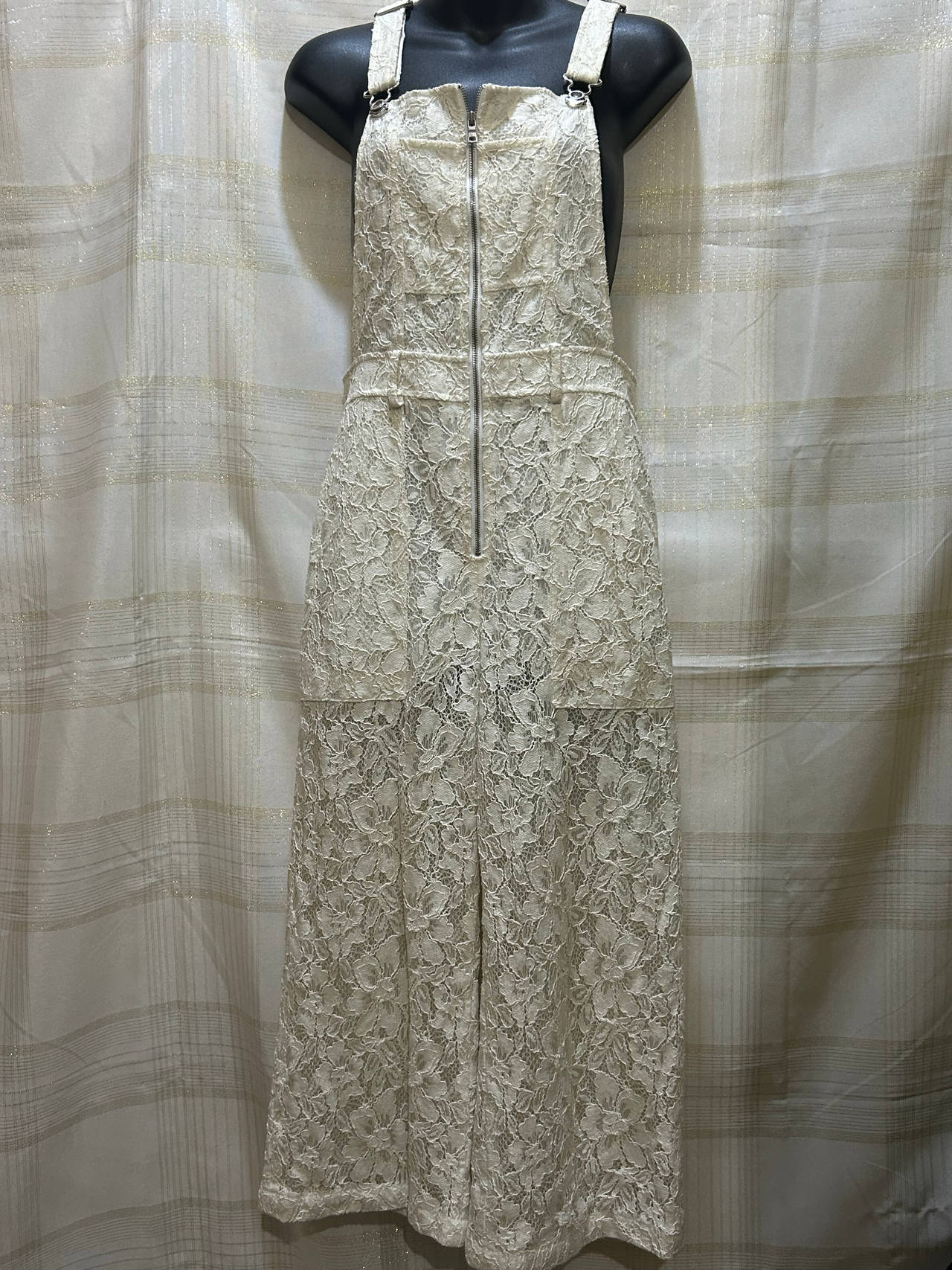 Vintage BCBG MAX AZRIA Lace Zip Front Jumpsuit Overalls