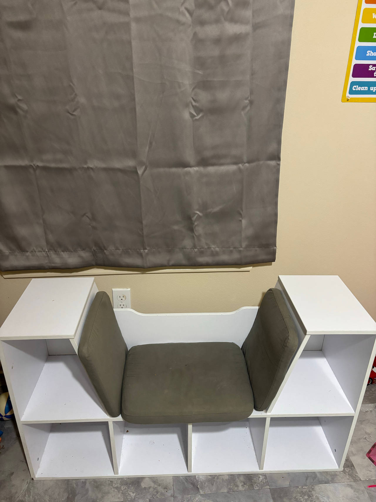 Kids Storage Bench with Cubby Shelves
