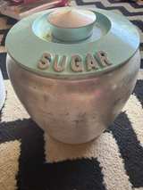 Rare Turquoise Kromex Spun Aluminum Canister Set MCM - Image 5