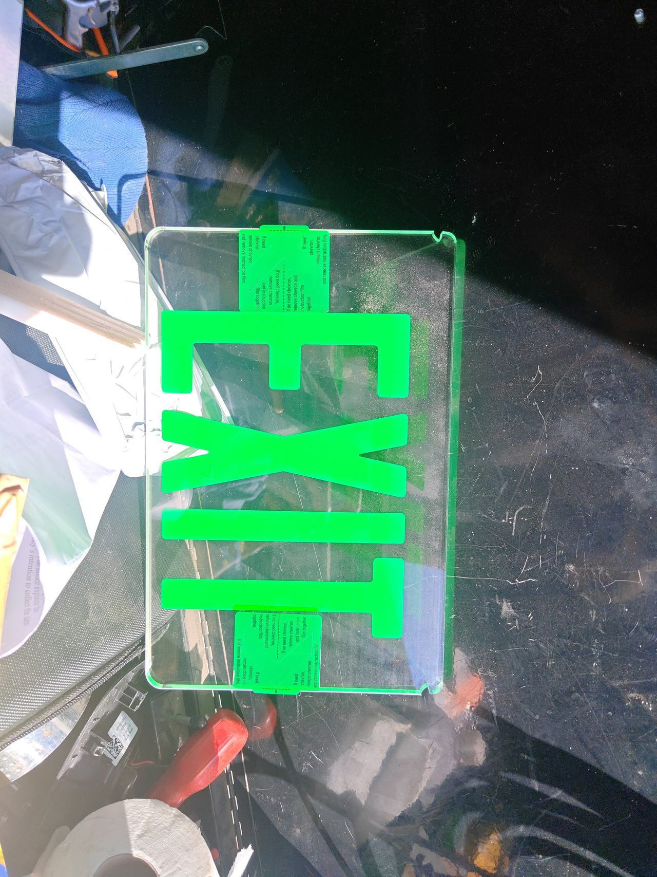 Green LED Edge-Lit Exit Sign Replacement Panel