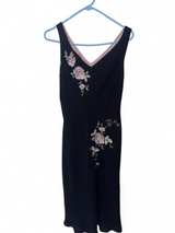 Vintage Style Embroidered Floral Sleeveless Dress - Image 1