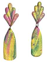 Handmade Marbled Polymer Clay Dangle Earrings - Image 4