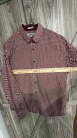 Express Fitted Gingham Dress Shirt Red white dots XL 17-17 1/2 - Image 5