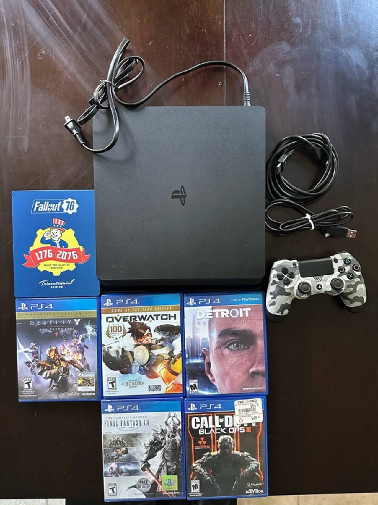 Sony PlayStation 4 Slim Black 1T 6 Game bundle