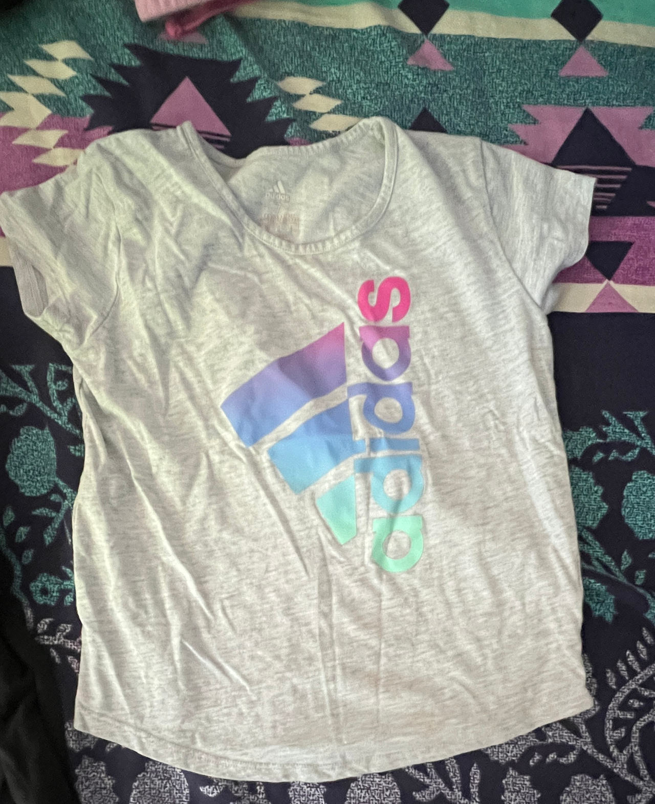 adidas Girls' Ombre Logo Graphic T-Shirt