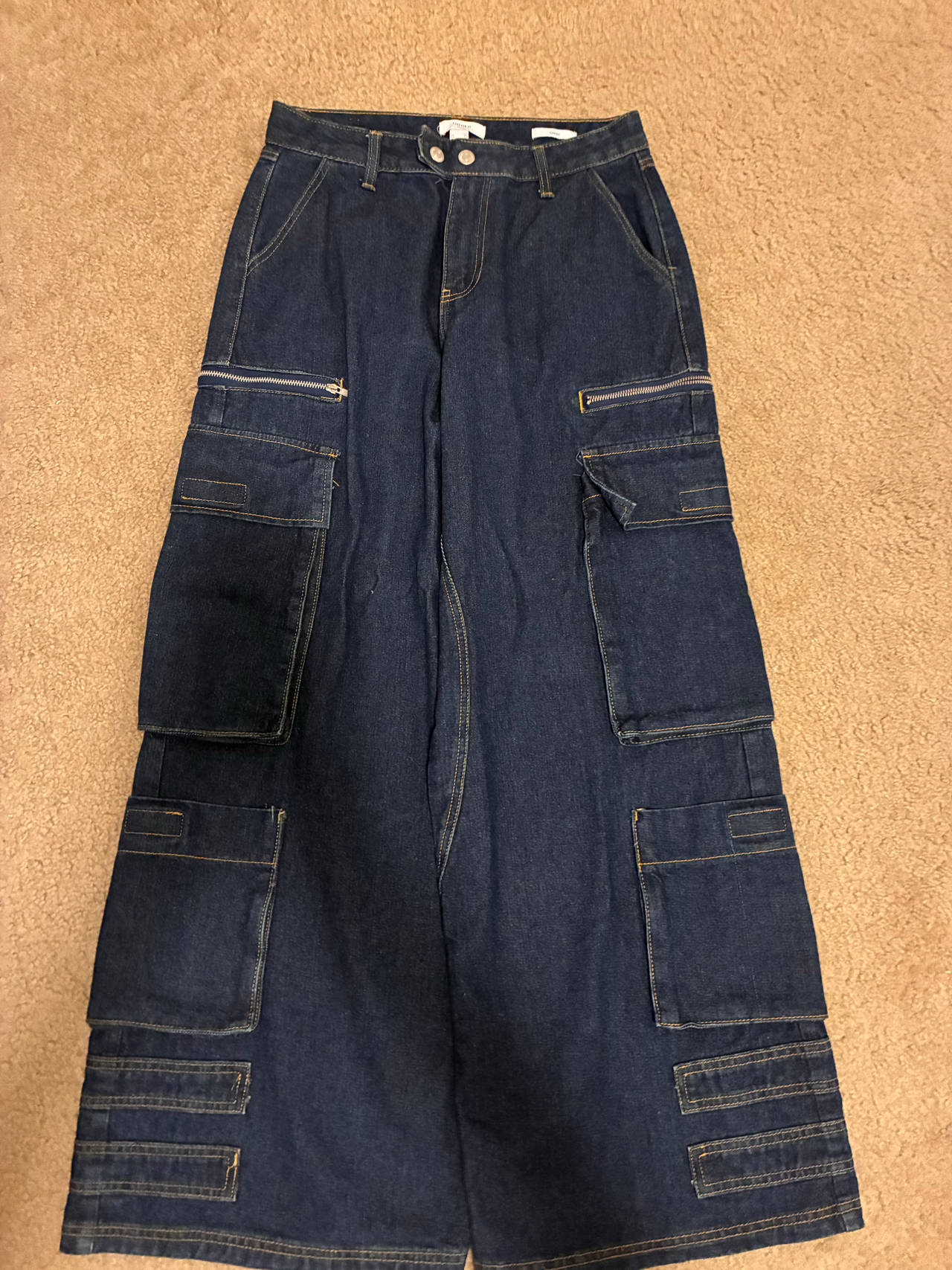 Denim Cargo Pants