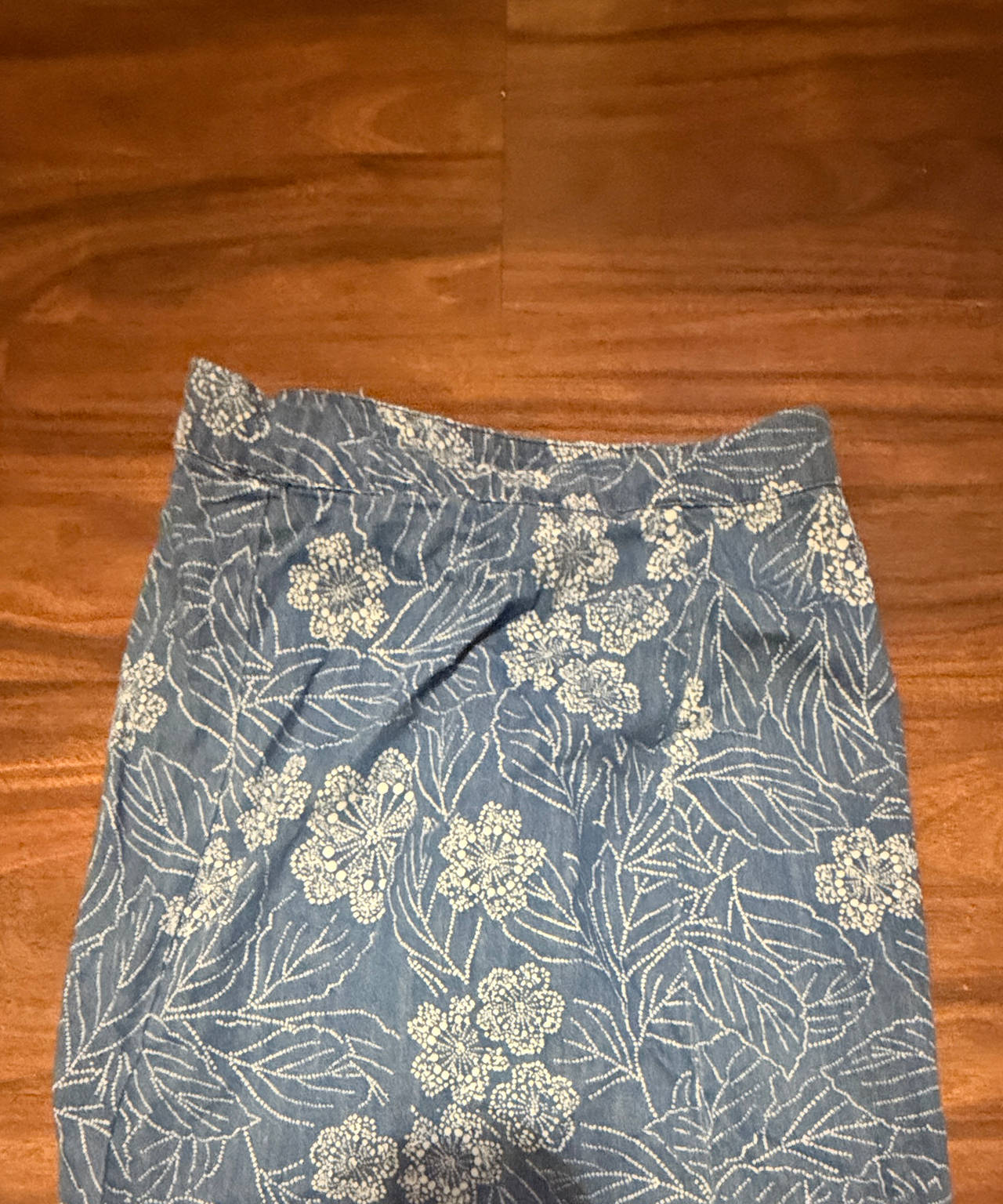 Free People Floral Print Chambray Wrap Skirt