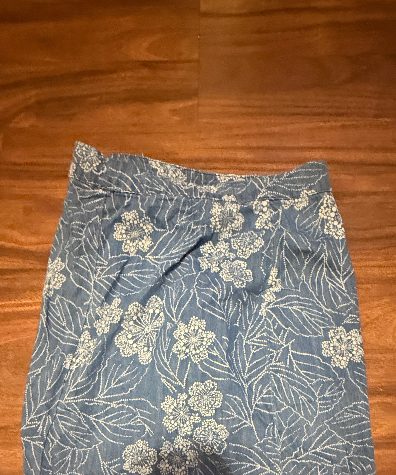 Free People Floral Print Chambray Wrap Skirt