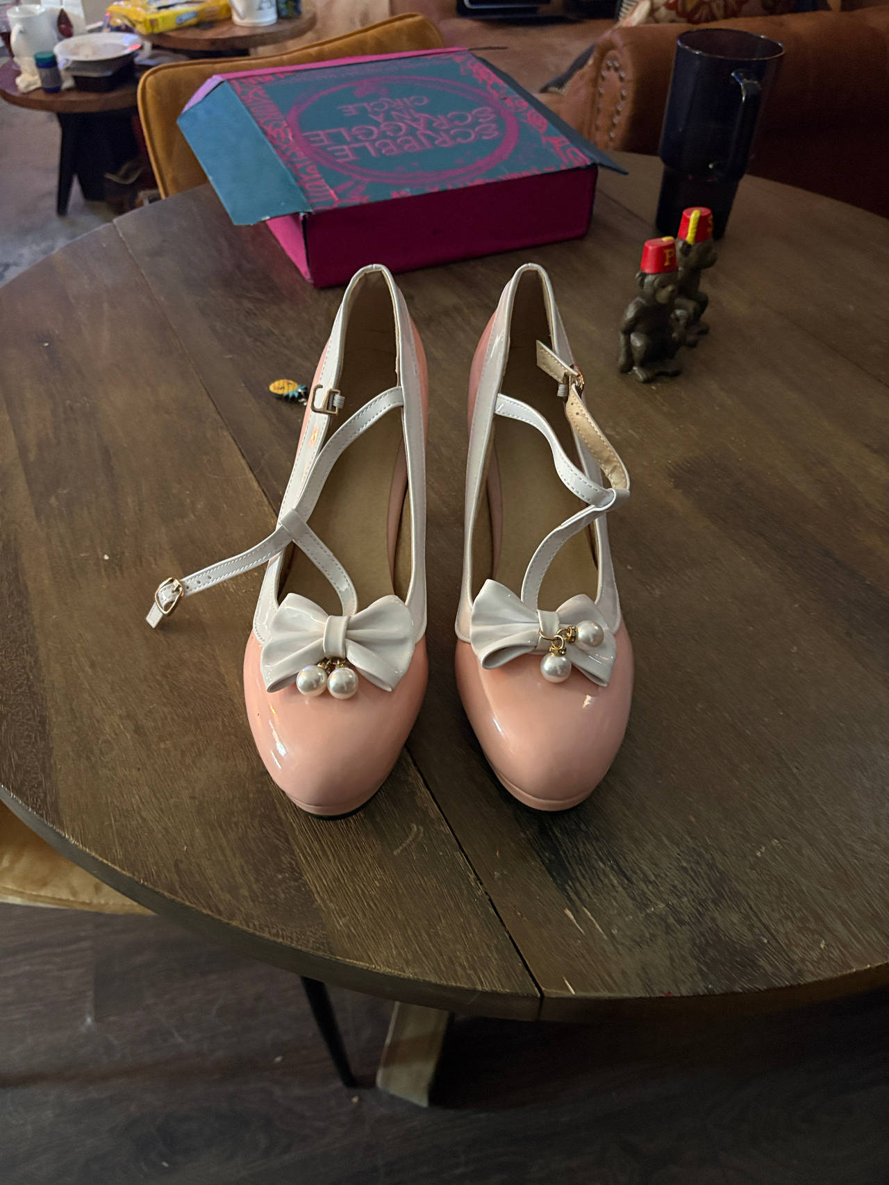 Pink and White Lolita Mary Jane Heels