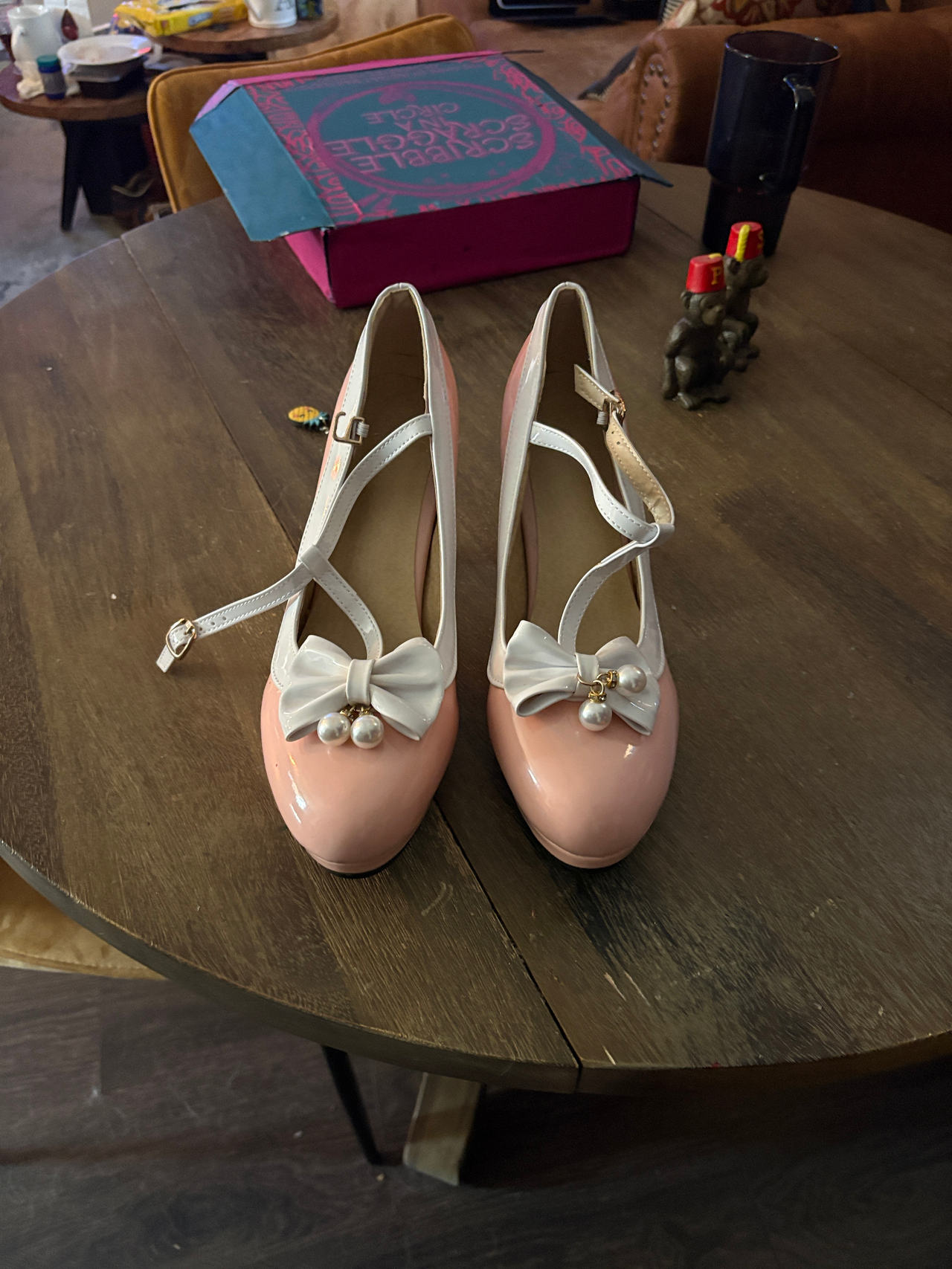 Pink and White Lolita Mary Jane Heels