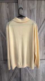 Turnbury Merino Wool Long Sleeve Polo Sweater size Large Pale yellow - Image 5