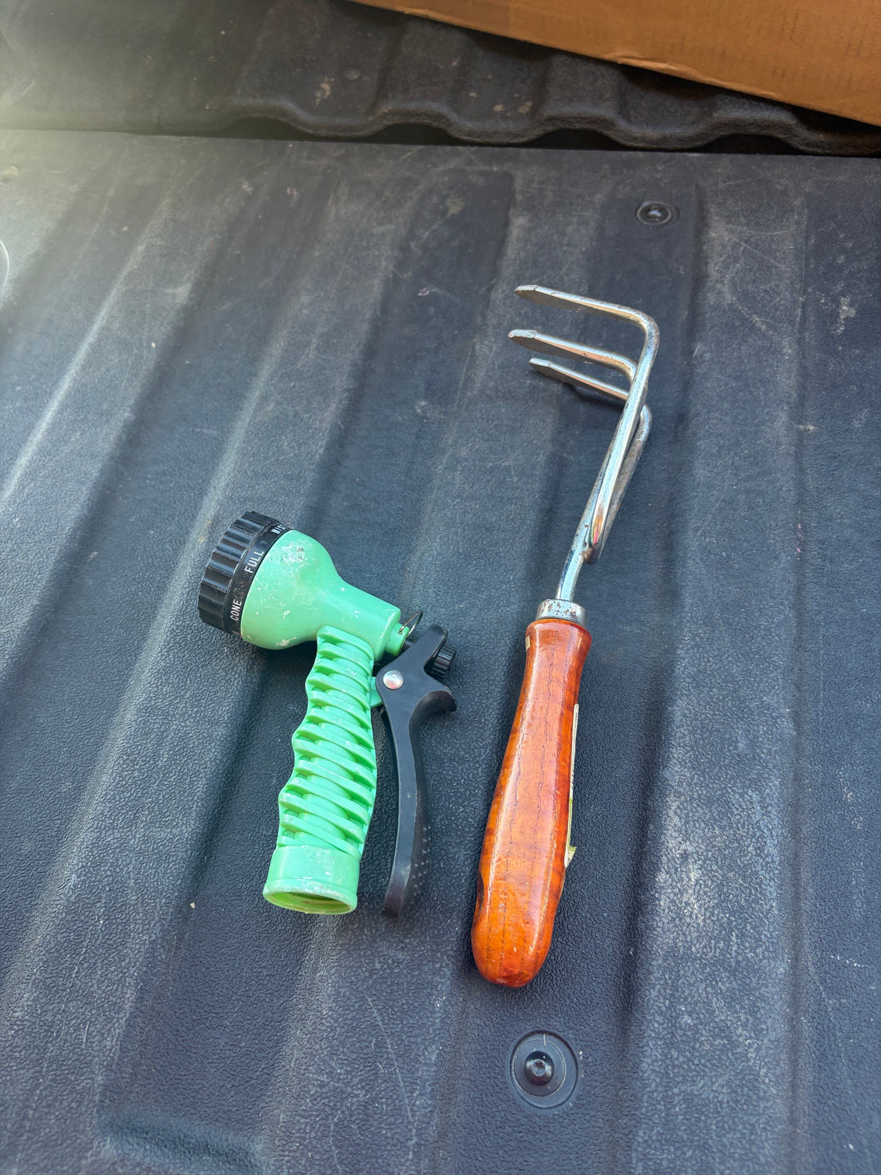 Garden Hand Cultivator and Spray Nozzle