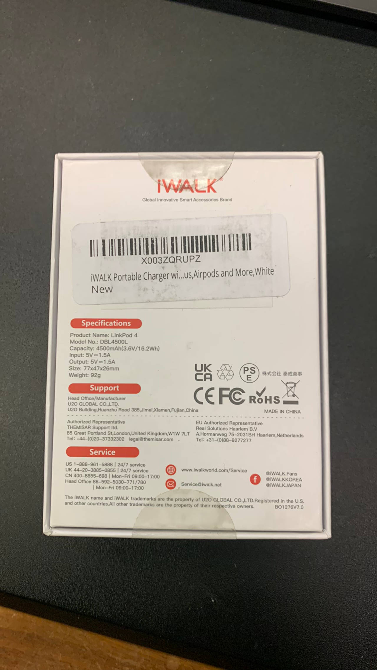 iWALK LinkPod 4 4500mAh Portable Charger for iPhone