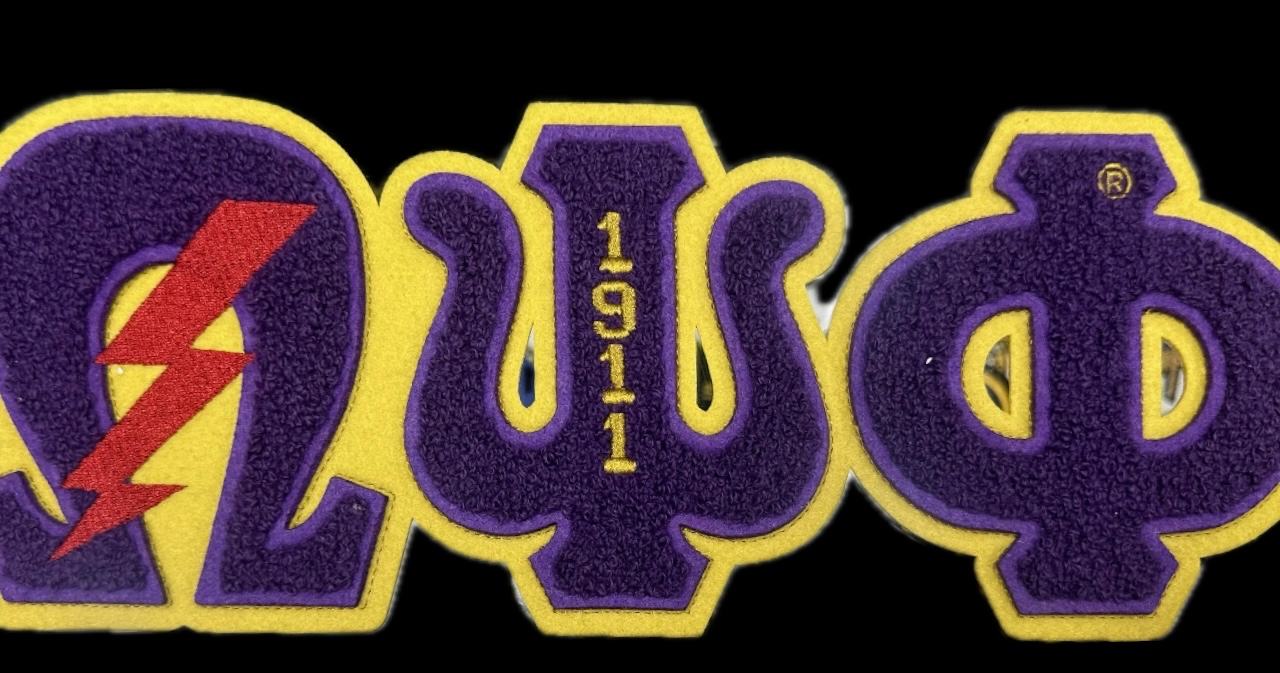 Omega Psi Phi Fraternity Greek Letters Patch