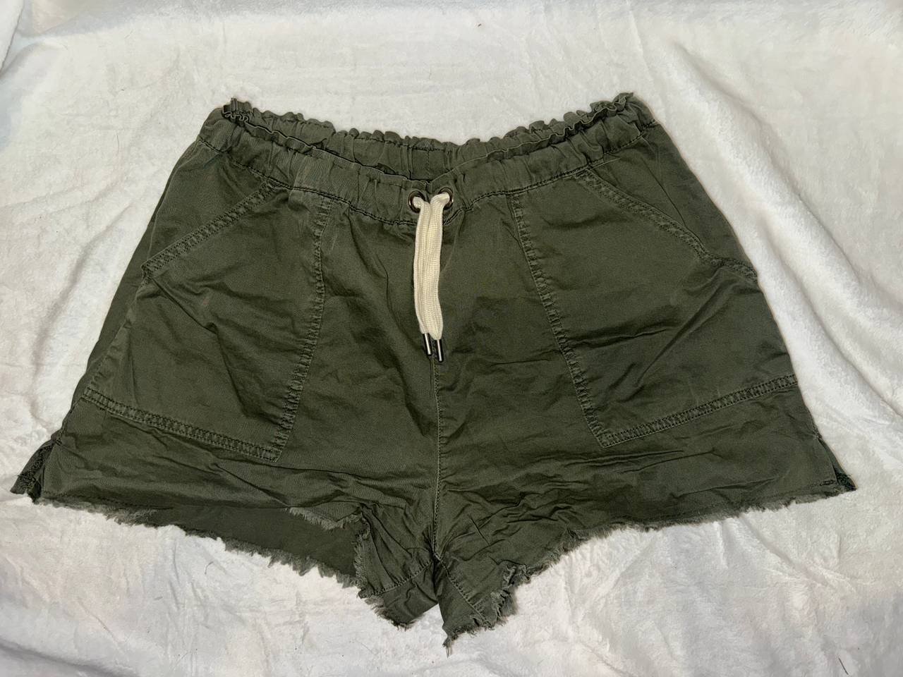 Women's Olive Green Drawstring Shorts