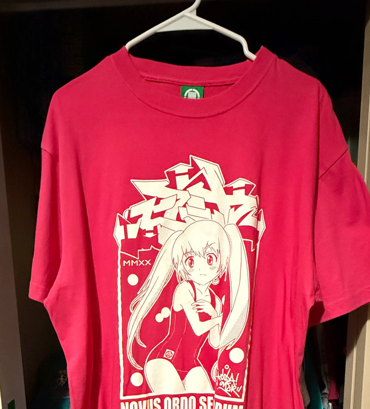 Hentai Laundry Novus Ordo Seclorum Pink T-Shirt XL