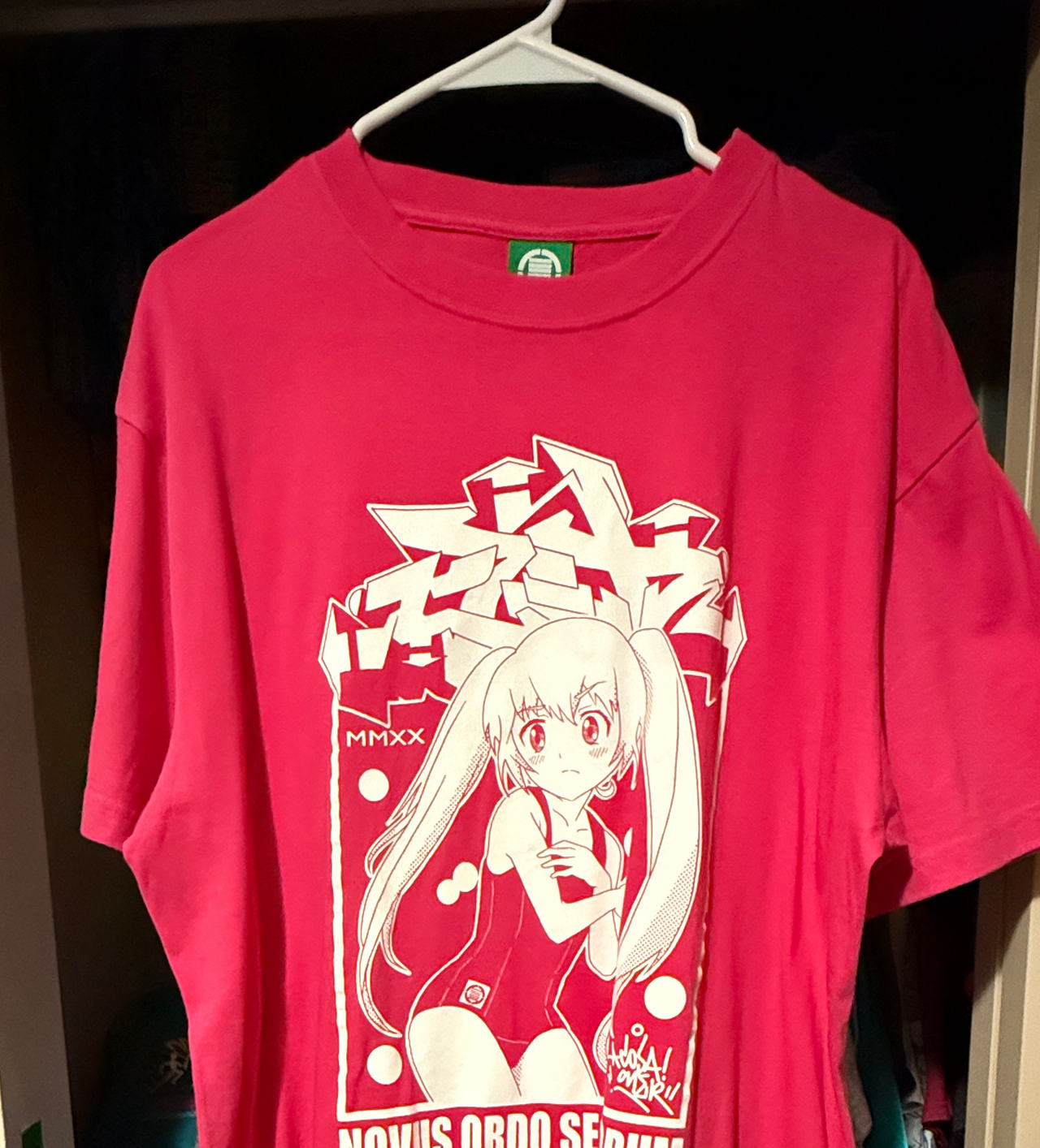 Hentai Laundry Novus Ordo Seclorum Pink T-Shirt XL