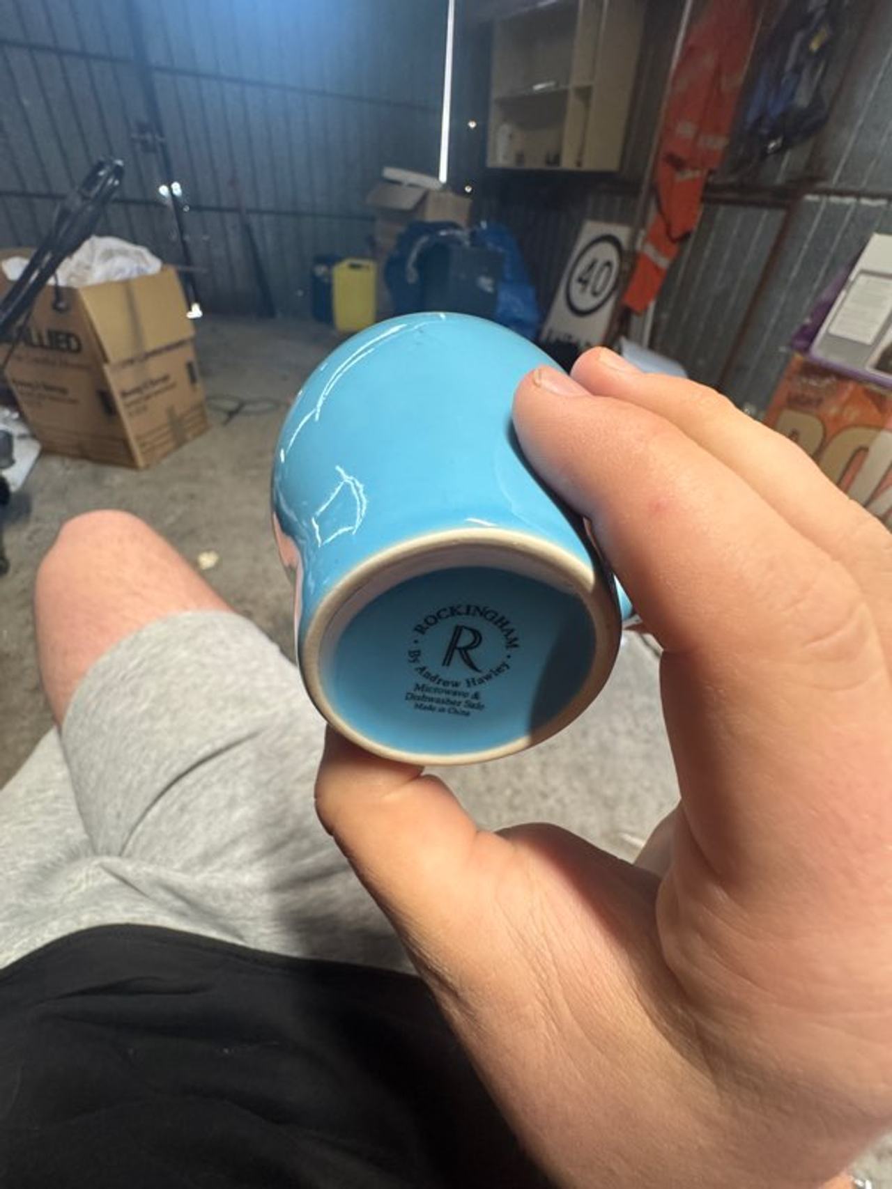 6x Rockingham Blue Mug and Saucer Set