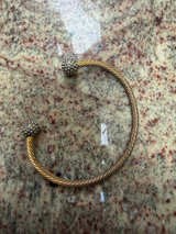 Golf Ball Twisted Cable Cuff Bracelet - Image 1