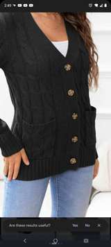 Women's Cable Knit Button Front Cardigan with Pockets - Image 2