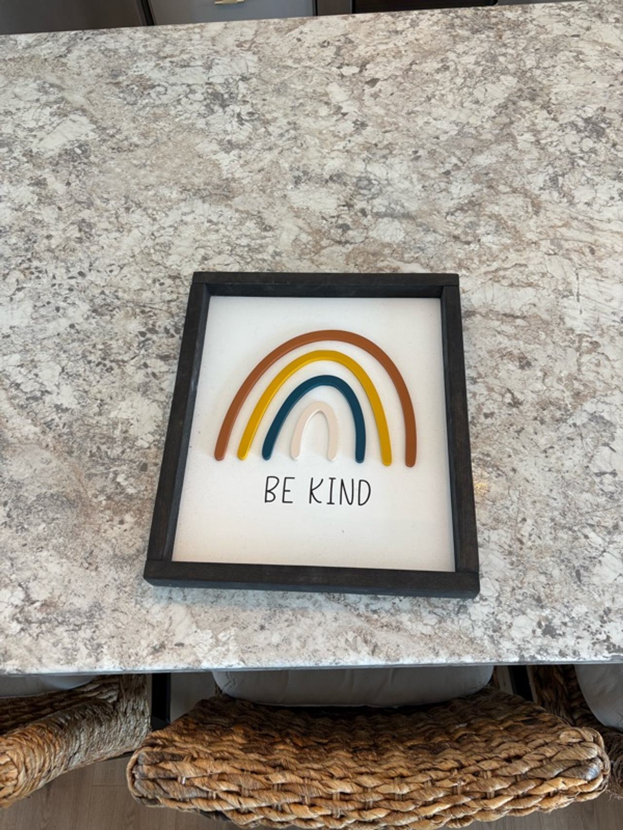 Be Kind Rainbow Framed Wall Sign