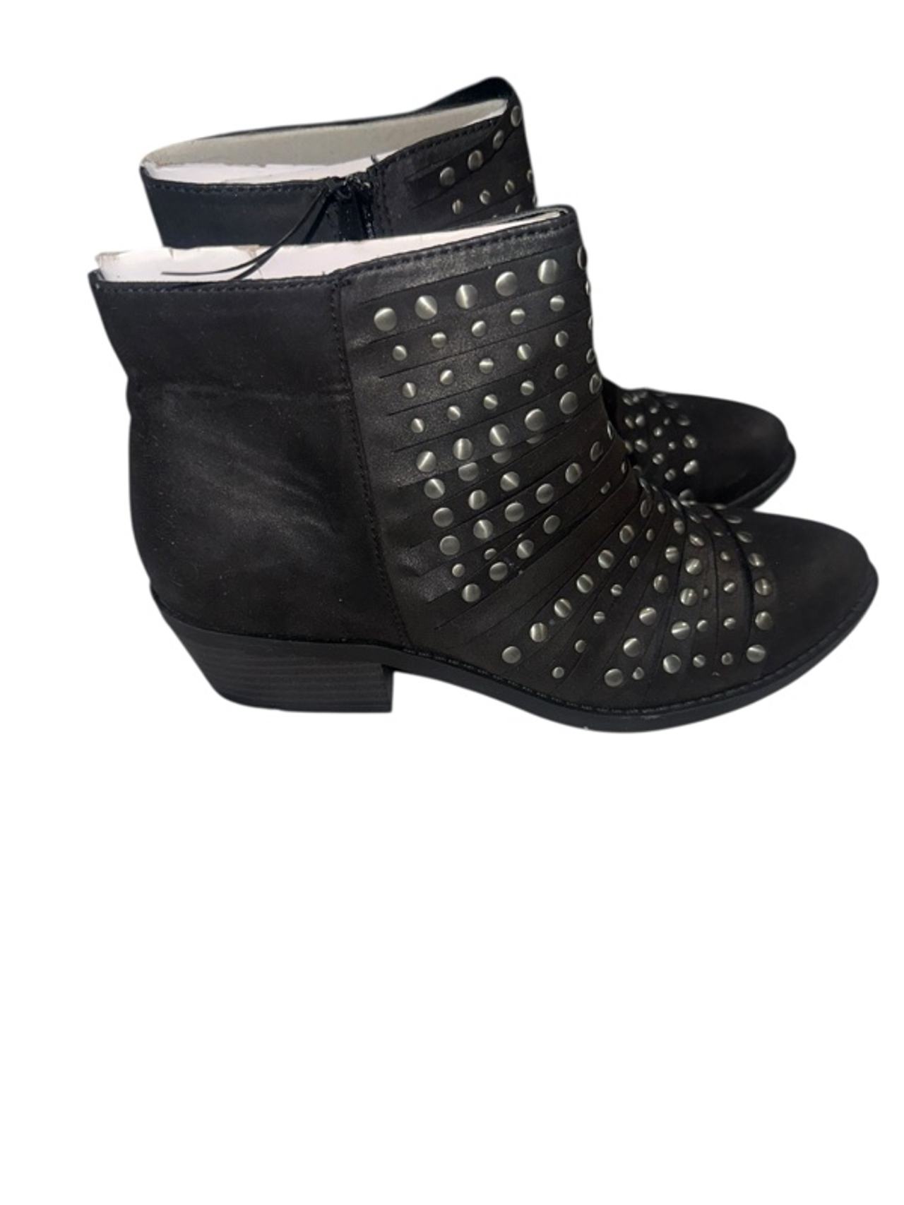 White Mountain Desire Studded Black Ankle Boots