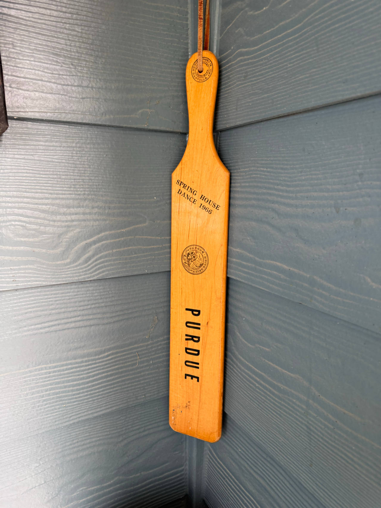 Vintage Purdue University Fraternity Paddle 1966