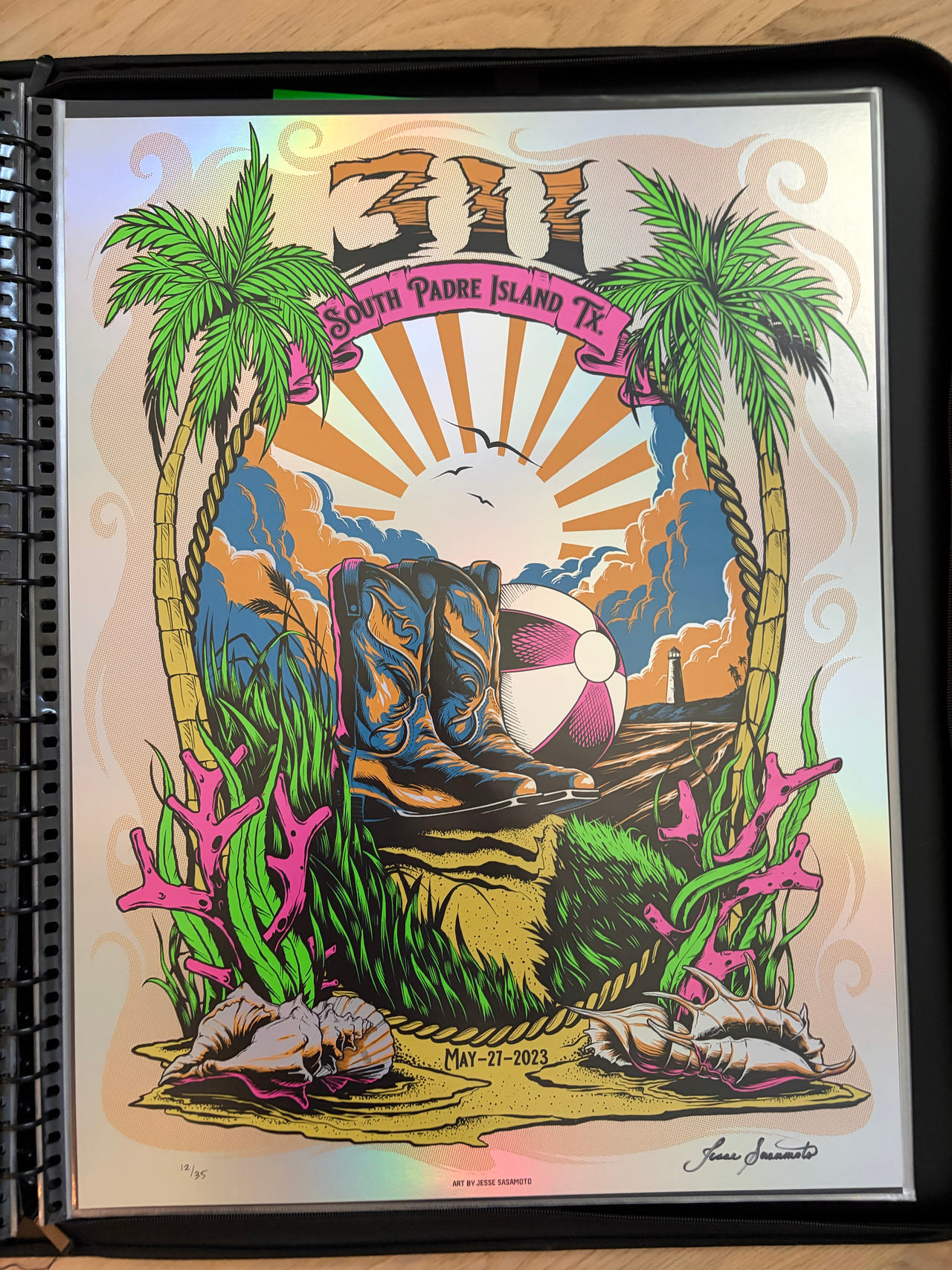 311 South Padre Island TX May 27 2023 Jesse Sakamoto Foil Poster