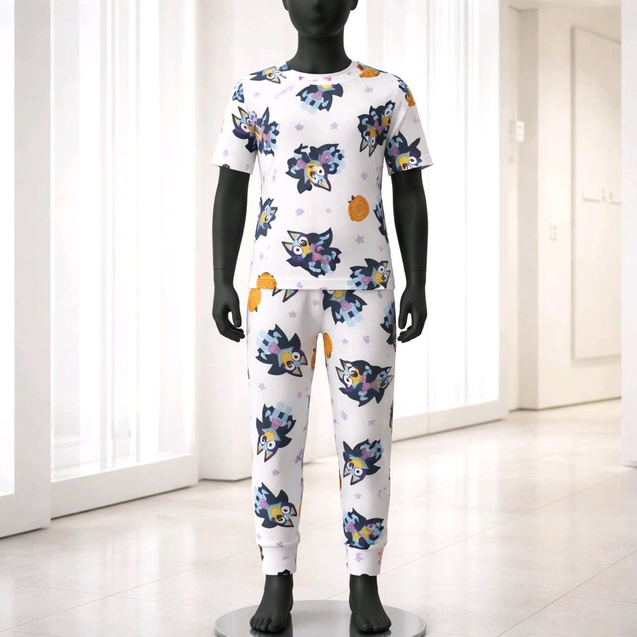 NWT Still Wrapped in plastic - Bluey Kids Halloween Vampire Pajamas sz 8T