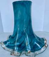 Vintage Large Murano Style Glass Ruffled Vase - Image 2