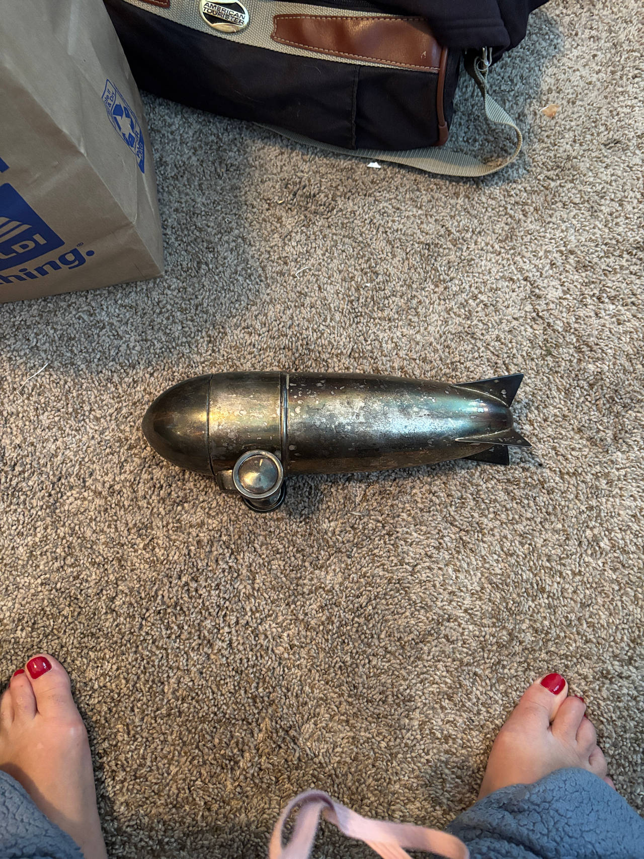 Vintage Bomb-Shaped Cocktail Shaker